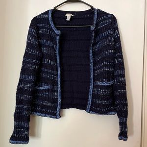 Chico’s Blue Sweater with Glittery Detail